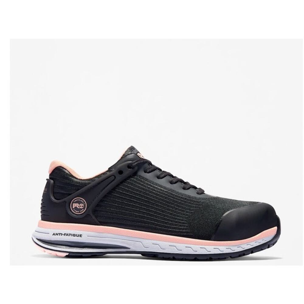 Women's Timberland PRO® Drivetrain Comp-Toe Work Sneaker Size 9.5 Black Pink